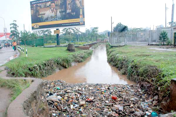 Plastic waste accumulation near Lake Victoria
